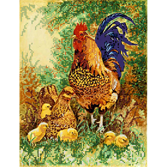 Bead Embroidery Kit, DIY picture Rooster Beadwork - Marlena.shop