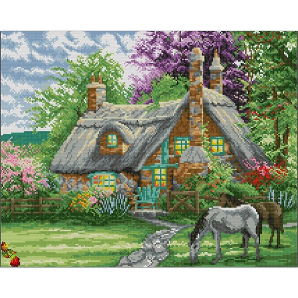 Bead Embroidery Kit, DIY picture Horses Landscape beadwork - Marlena.shop