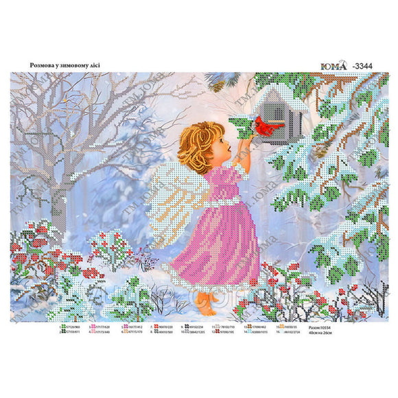 DIY Bead Embroidery Kit girl angel christmas - Marlena.shop