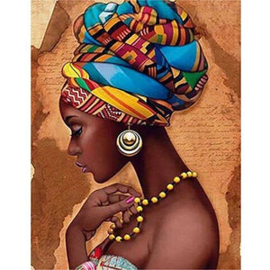 Bead Embroidery Kit, Needlepoint Beading Africa Woman - Marlena.shop