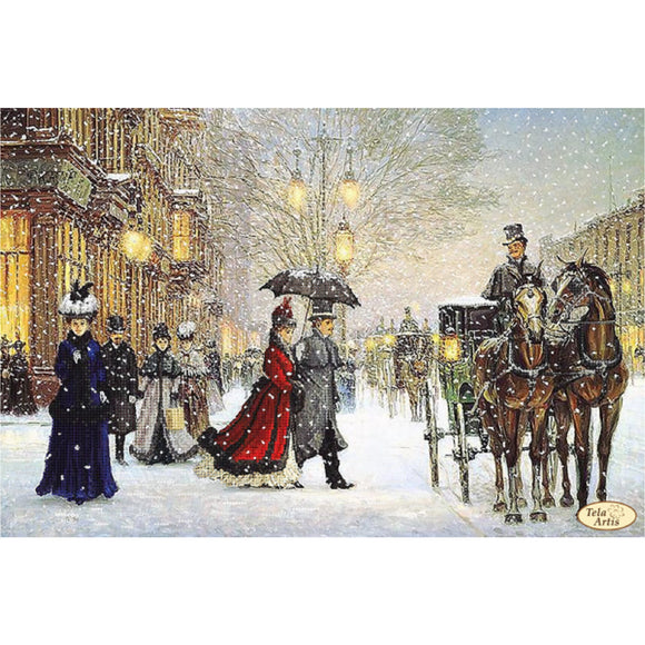 Set for Embroidery bead kit Evening promenade winter Needlepoint Beads - Marlena.shop