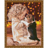 Bead Embroidery Kit BABY girl and dog beadwork - Marlena.shop