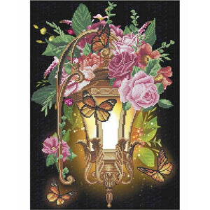 Bead embroidery kits Lamp in roses needlepoint - Marlena.shop