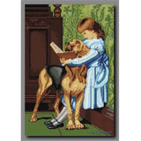 BIG DIY Bead Embroidery Kit girl and dog - Marlena.shop