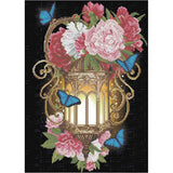 Bead embroidery kits, 4 paintings Lamp in flowers - Marlena.shop