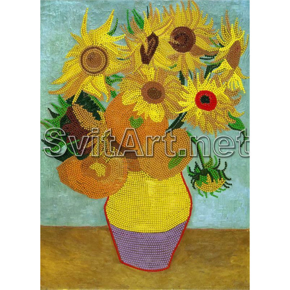 Bead Embroidery Kit DIY Kraft Van Gogh sunflowers - Marlena.shop