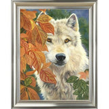 Bead embroidery kit Wolf Beaded cross stitch kits - Marlena.shop