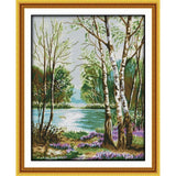 Beaded Embroidery DIY Kit nature landscape river - Marlena.shop