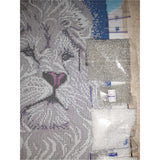 Bead Embroidery Kit Needlepoint Beading White Lion Animals - Marlena.shop