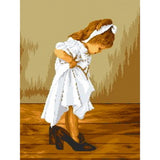 Bead Embroidery Kit on canvas baby Girl in mom's shoes - Marlena.shop