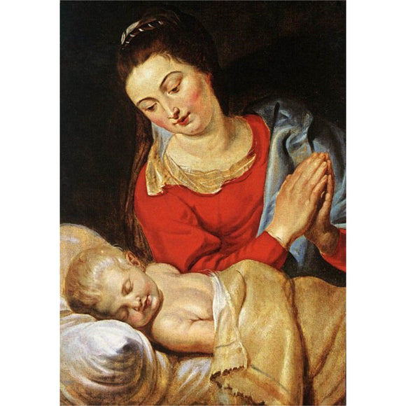 Bead Embroidery, Madonna and Sleeping Child by P.P. Rubens - Marlena.shop