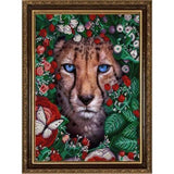 Bead embroidery kit Tiger in the picture Needlepoint Kit - Marlena.shop