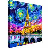 Bead embroidery kit on art canvas Paris DIY beadwork - Marlena.shop