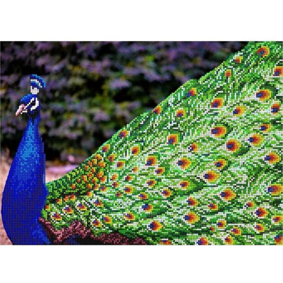 Beads cross stitch Beaded picture DIY bead Peacock - Marlena.shop
