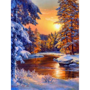 Bead Embroidery Kit  DIY Needlepoint Winter morning - Marlena.shop