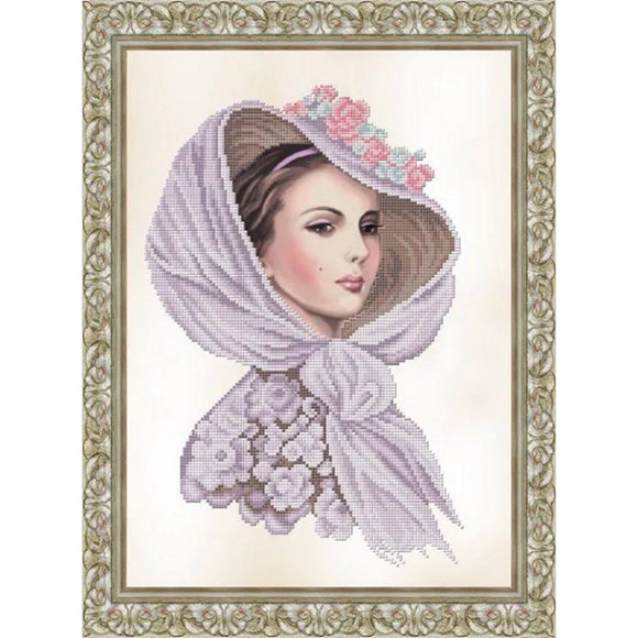 Bead picture Bead Embroidery Kit LADY IN HAT - Marlena.shop