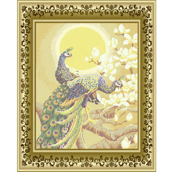 Needlepoint Beads Beaded picture DIY Peacock beads - Marlena.shop