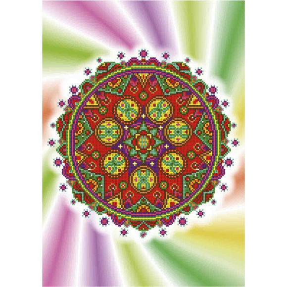 Bead Embroidery Kit on canvas Mandala Increase Cash Flow - Marlena.shop