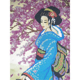 Bead needlepoint kit, bead cross stitch Asia woman geisha - Marlena.shop