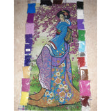 Bead needlepoint kit, bead cross stitch Asia woman geisha - Marlena.shop