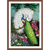 Bead embroidery kit full, bead stamped Peacocks - Marlena.shop