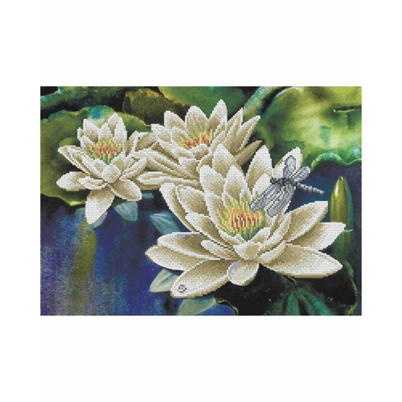 Bead Embroidery Kit  Lotus 3D bead picture - Marlena.shop