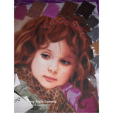 Bead Embroidery Kit Needlepoint Beading Baby Girl and Cat - Marlena.shop