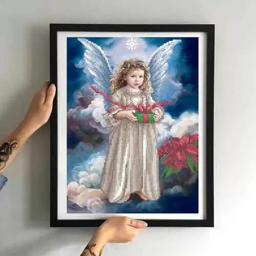 Bead Embroidery Kit Little angel with a gift