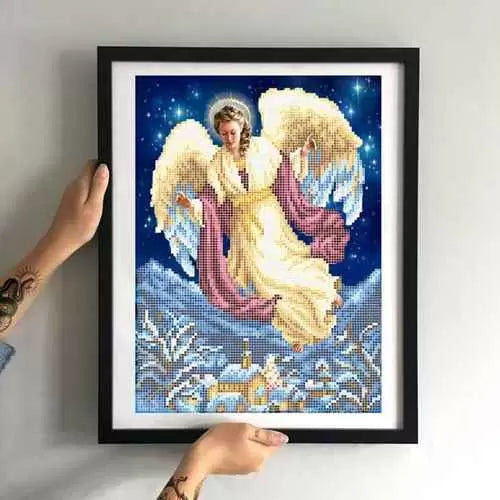 Bead Embroidery Kit an angel over the garden