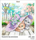 Bead Embroidery Kit kittens under the hat