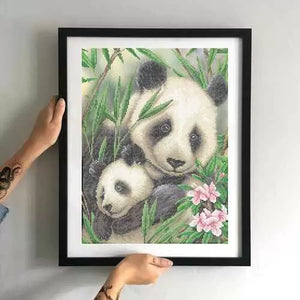 Bead Embroidery Kit Cute pandas