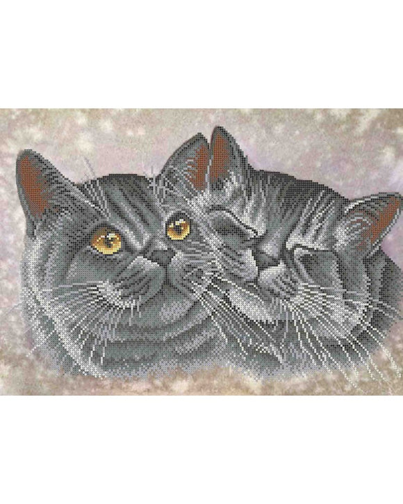 Bead Embroidery Kit DIY CAT'S TENDERNESS - Marlena.shop