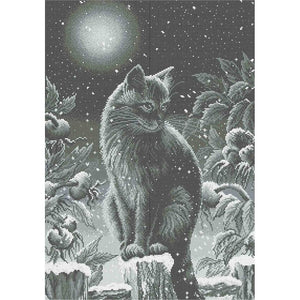 Bead Embroidery Kit DIY picture Moon Cat - Marlena.shop