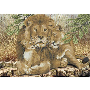 Bead Embroidery Kit DIY family of lions - Marlena.shop