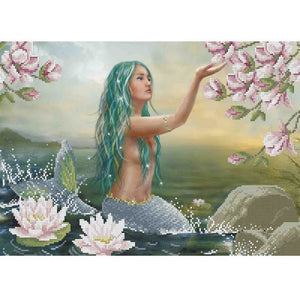 Bead Embroidery Kit mermaid sea Beadwork - Marlena.shop