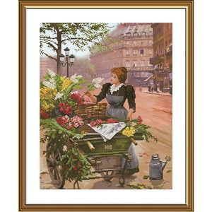 DIY Cross Stitch Kit "Flower Girl of Montmartre" Nova Sloboda