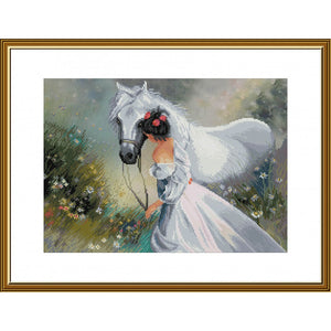 DIY Cross Stitch Kit "GIRL AND HORSE" Nova Sloboda