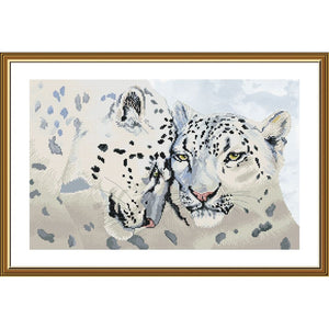 DIY Cross Stitch Kit "WHITE LEOPARDS" Nova Sloboda