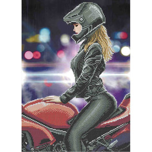 Bead Embroidery Kit motorcycle girl Beadwork - Marlena.shop