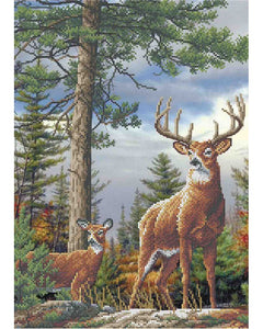 Bead Embroidery Kit DIY beadwork DEER ON THE DEPTH OF THE FOREST - Marlena.shop