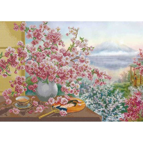 Bead Embroidery Kit DIY sakura bouquet - Marlena.shop