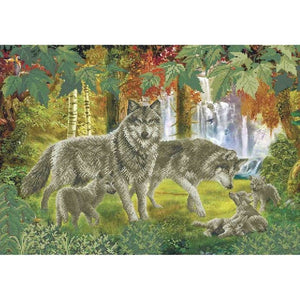 BIG picture DIY Bead Embroidery family WOLVES - Marlena.shop