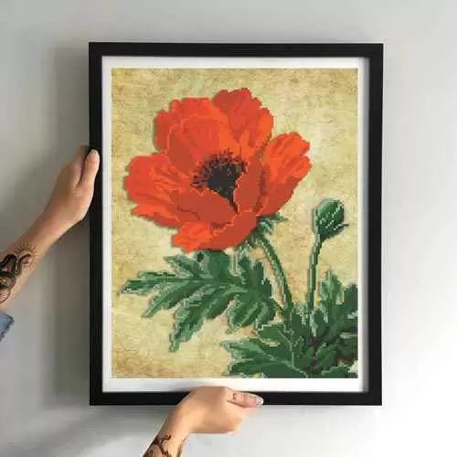 Bead Embroidery Kit Red poppy