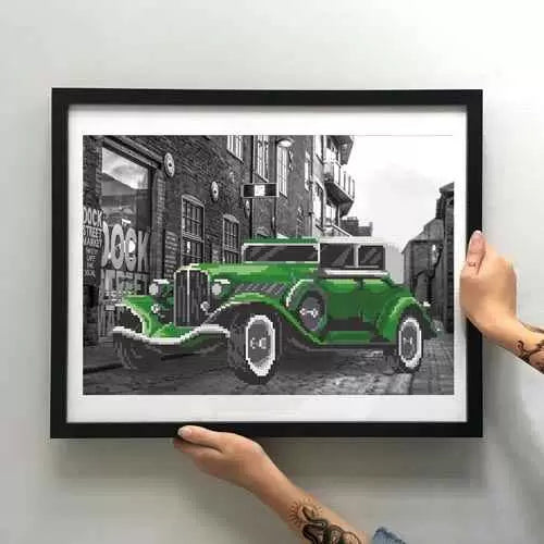 Bead Embroidery Kit Green car