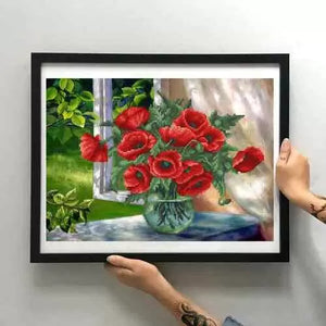 Bead Embroidery Kit Morning poppies