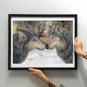 Bead Embroidery Kit Wolves in love