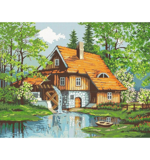 Bead EMBROIDERY OLD MILL IN SPRING