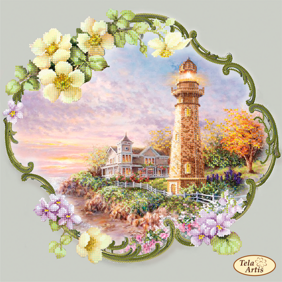 3D bead kit House in a frame with violets