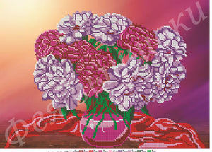 DIY Bead Embroidery kit PEONY BOUQUET