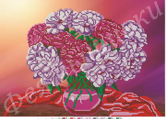 DIY Bead Embroidery kit PEONY BOUQUET